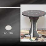 Tavolo rotondo in pietra lavica dell' Etna Art.005