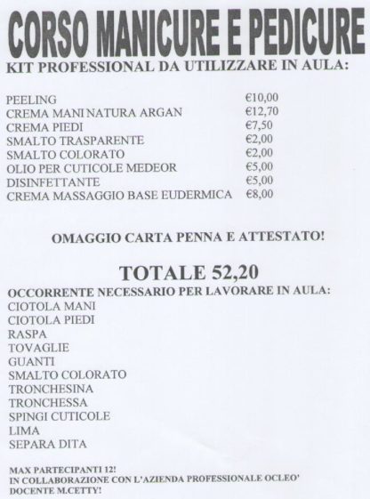 CORSO GRATIS MANICURE E PEDICURE