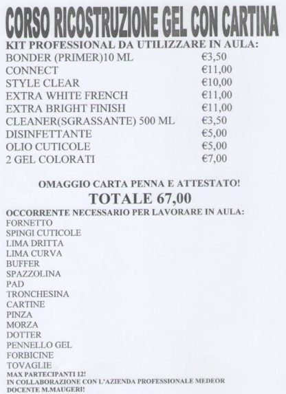 CORSO GRATIS RICOSTRUZIONE GEL CON CARTINA
