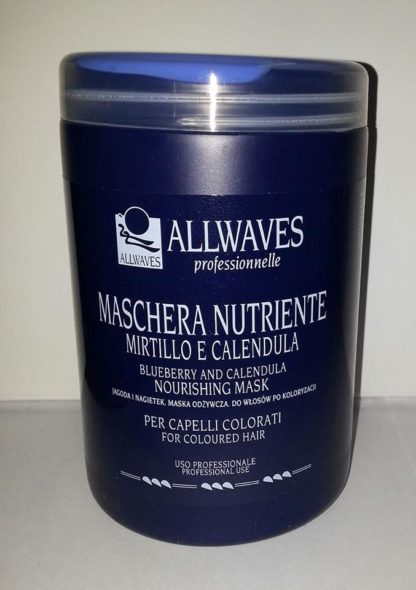 ALLWAVES Maschera Nutriente Mirtillo e Calendula per capelli colorati 1000ml