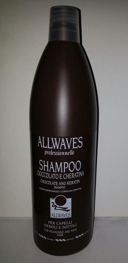 ALLWAVES Shampoo Cioccolato e Cheratina per capelli deboli e sottili 1000ml