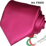 Cravatta o Cravattino Made In Italy Alta Qualità in Raso Poli Con Pochette Fx935 Fucsia