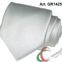 Cravatta o Cravattino Made In Italy Alta Qualità in Raso Poli Con Pochette Gr1425 Grigioperla