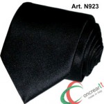 Cravatta o Cravattino Made In Italy Alta Qualità in Raso Poli Con Pochette N923 Nero