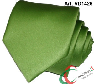 Cravatta o Cravattino Made In Italy Alta Qualità in Raso Poli Con Pochette Vd1426 Verde