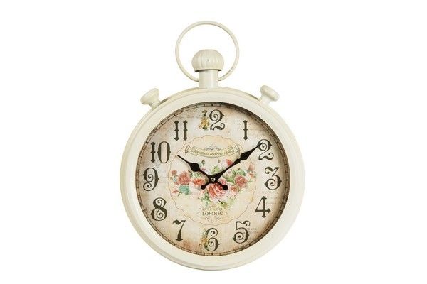 Orologio da parete muro shabby chic cornice London country fiori rose casa